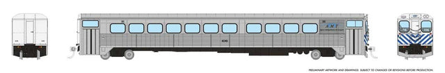 Hawker Siddeley Commuter Cab Coach - Ready to Run -- AMT Montreal #106 (stainless, blue, white)