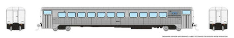 Hawker Siddeley Commuter Coach - Ready to Run -- AMT Montreal #1047 (stainless, blue, black)