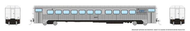 Hawker Siddeley Commuter Coach - Ready to Run -- AMT Montreal #1047 (stainless, blue, black)