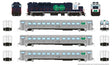 GP40TC, Cab Car & 2 Coach Train-Only Set - Sound and DCC -- GO Transit Blue Set #1 (Loco: 600 Cab: C751 Coaches: 4704 4731)