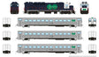 GP40TC, Cab Car & 2 Coach Train-Only Set - Sound and DCC -- GO Transit Blue Set #2 (Loco: 604 Cab: C757 Coaches: 4713 4726)