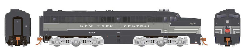 Alco PA1 - Standard DC -- New York Central-P&LE 4207 (Lightning Stripe, 2-Tone Gray, System Lettering)