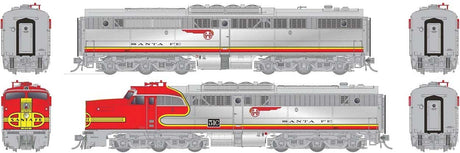 Alco PA1 - PB1 Set - Standard DC -- Santa Fe #51A, 51C (Repowered, Warbonnet, silver, red)