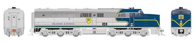Alco PA1 - ESU LokSound and DCC -- Delaware & Hudson 16 (silver, blue, yellow)