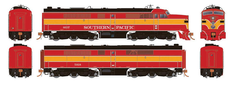 Alco PA2 - PB2 Set - ESU LokSound and DCC -- Southern Pacific #6037, 5918 (Daylight; orange, red, black)
