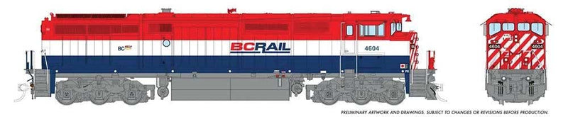 GE Dash 8-40CM - Standard DC -- British Columbia Railway #4607 (red, white, blue)