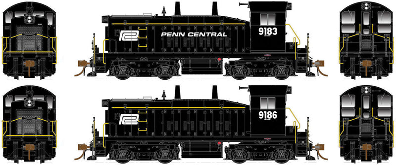 EMD-GMD SW1200 - Standard DC -- Penn Central 9183 (black, white)