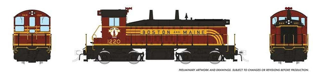 EMD SW9 - Standard DC -- Boston & Maine #1231 (As-Delivered, maroon, Harvest Gold)