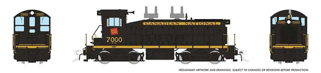 EMD SW9 - Standard DC -- Canadian National #7004 (black, yellow)