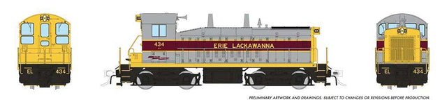 EMD SW9 - Standard DC -- Erie-Lackawanna #435 (gray, maroon, yellow)