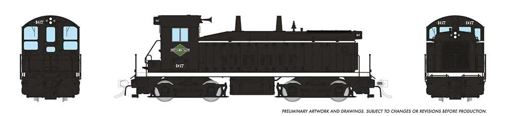 EMD SW9 - Standard DC -- Illinois Central #481 (black, white, green Diamond Logo)