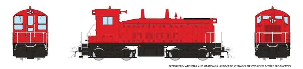 EMD SW9 - Standard DC -- Painted, Unlettered (red, black)