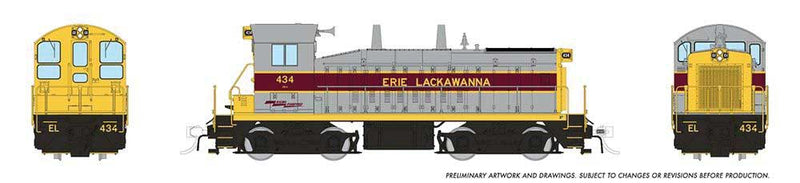 EMD SW9 - ESU LokSound and DCC -- Erie-Lackawanna #435 (gray, maroon, yellow)