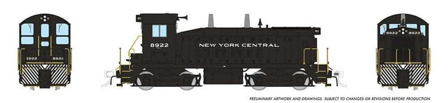 EMD SW9 - ESU LokSound and DCC -- New York Central #8922 (As-Delivered, black, white)