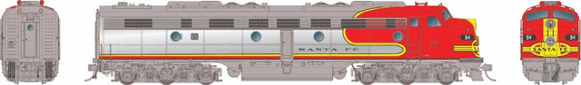 EMD E8A - Standard DC -- Santa Fe #80L (Warbonnet, silver, red)