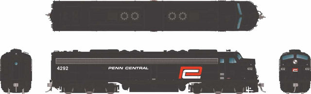 EMD E8A - Standard DC -- Penn Central #4312 (black, white, Red P)