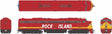 EMD E8A - Standard DC -- Rock Island #650 (red, yellow, white)