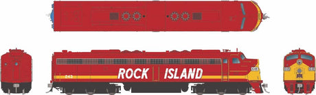 EMD E8A - Standard DC -- Rock Island #650 (red, yellow, white)