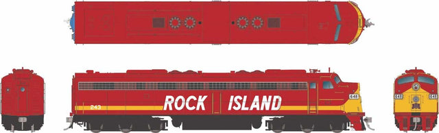 EMD E8A - Standard DC -- Rock Island #650 (red, yellow, white)