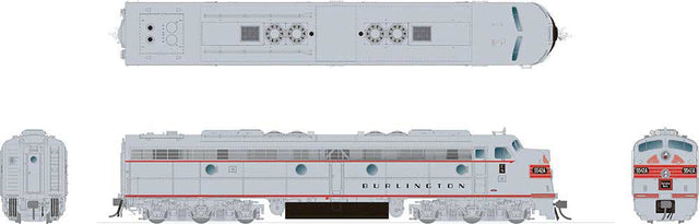 EMD E8A - Sound and DCC -- Chicago, Burlington & Quincy #9945A (silver, red)