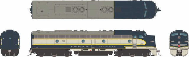 EMD E8A - Sound and DCC -- Missouri Pacific #7019 (Eagle Scheme, blue, gray)