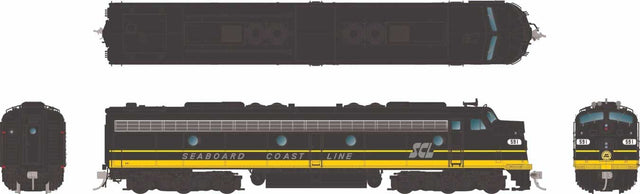 EMD E8A - Sound and DCC -- Seaboard Coast Line #594 (black, yellow, silver)
