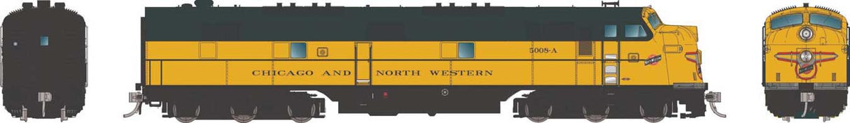 EMD E7A - Standard DC -- Chicago & North Western #5013B (yellow, green)
