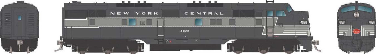 EMD E7A - Standard DC -- New York Central #4030 (Lightning Stripe, 2-Tone Gray)