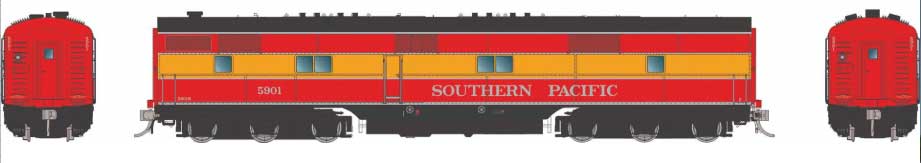 EMD E7B - Standard DC -- Southern Pacific #6004 (Daylight, red, orange, black)