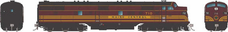 EMD E7A - Sound and DCC -- Maine Central #710 (maroon, Harvest Gold)