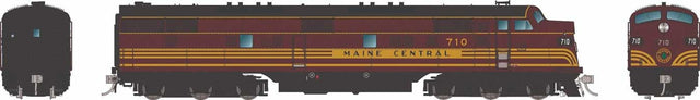 EMD E7A - Sound and DCC -- Maine Central #710 (maroon, Harvest Gold)