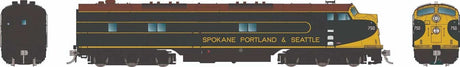 EMD E7A - Sound and DCC -- Spokane, Portland & Seattle #750 (Pinstripes, Pullman Green, yellow, Tuscan)