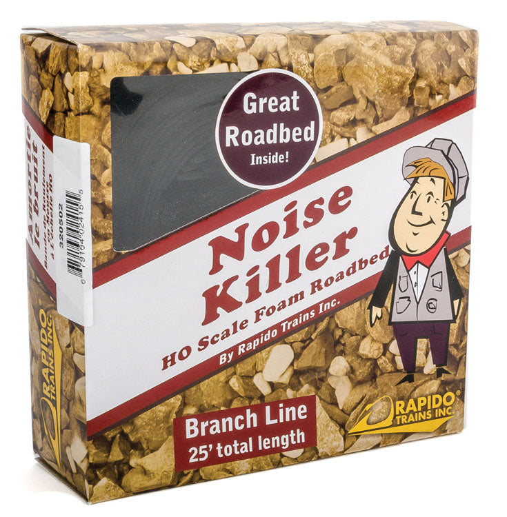 Noise Killer Foam Roadbed -- Branchline 3/32"  2mm Thick, 1-9/16" Top Width, 1-7/8" Base Width, 25' Ro