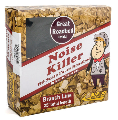 Noise Killer Foam Roadbed -- Branchline 3/32"  2mm Thick, 1-9/16" Top Width, 1-7/8" Base Width, 25' Ro