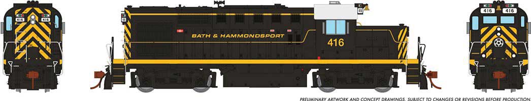 MLW-CP RS-18u - Standard DC -- Bath and Hammondsport 416 (black, yellow)
