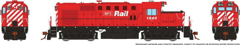 MLW-CP RS-18u - LokSound and DCC -- New Brunswick East Coast 1840 (Ex-CP Patch, Action Red, white, black, No Mul