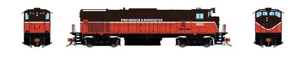 Montreal Locomotive Works MLW M420 - Standard DC -- Providence & Worcester #2002 (Simplified, brown, red)