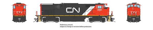 Montreal Locomotive Works MLW M420 - Sound and DCC -- Canadian National #3561 (MR-20c, black, red, North America Logo, Large Noodl
