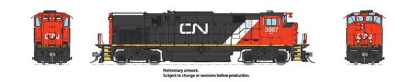 Montreal Locomotive Works MLW M420 - Sound and DCC -- Canadian National #3576 (MR-20c, black, white, red, North America Logo)