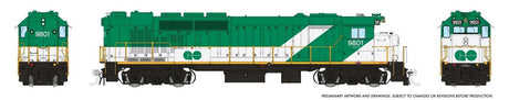 GP40TC - Standard DC -- GO Transit #9801 (green, white)