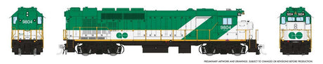 GP40TC - Standard DC -- GO Transit #9804 (green, white)