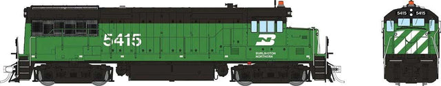 GE U25B Low Hood - Standard DC -- Burlington Northern #5415 (Cascade Green, black, white)