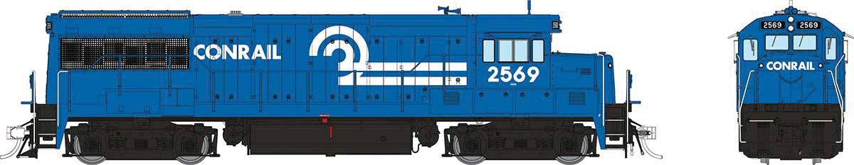 GE U25B Low Hood - Standard DC -- Conrail #2569 (blue, white)