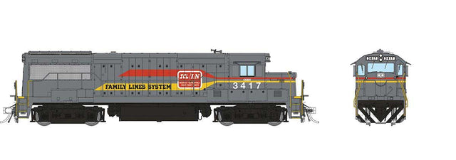 GE U25B Low Hood - Standard DC -- CSX #3417 (Ex-Family Lines, gray, yellow, red)
