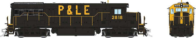 GE U28B Low Hood - Standard DC -- Pittsburgh & Lake Erie #2818 (black, yellow cab front & nose stripe)