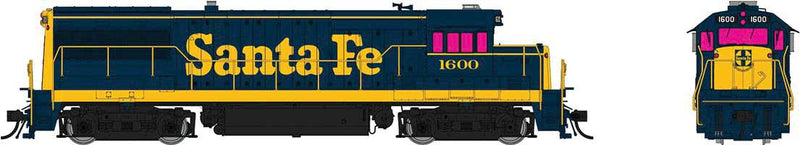 GE U25B Low Hood - Sound and DCC -- Santa Fe 1600 (Pinstripe, blue, yellow, Billboard Lettering)