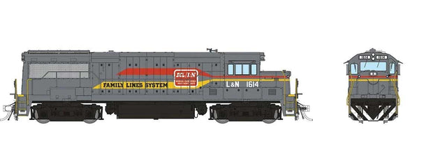 GE U25B Low Hood - Sound and DCC -- Family Lines L&N #1614 (gray, yellow, red)