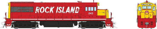 GE U25B Low Hood - Sound and DCC -- Rock Island #243 (red, yellow, billboard white lettering)