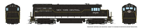 GE U25B Low Hood - Standard DC -- New York Central #2568 (black, white, Cigar Band Logo)