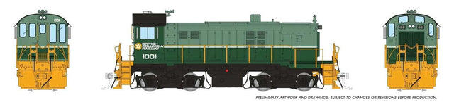 MLW S13 - Standard DC -- BC Rail #1001 (2-Tone Green, white, yellow)